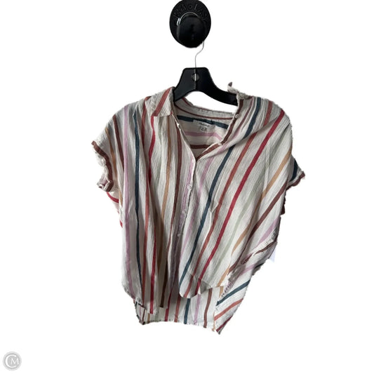 Top Sleeveless By Madewell In Cream & Red, Size: Xs