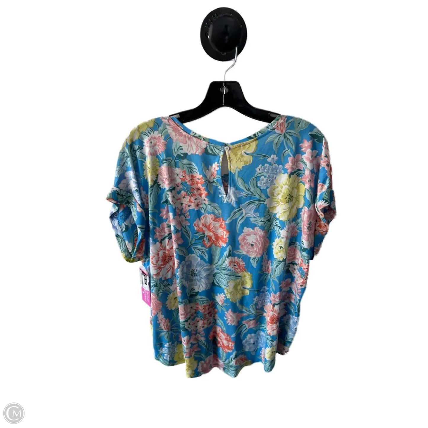 Top Sleeveless By Loft In Blue & Orange, Size: L