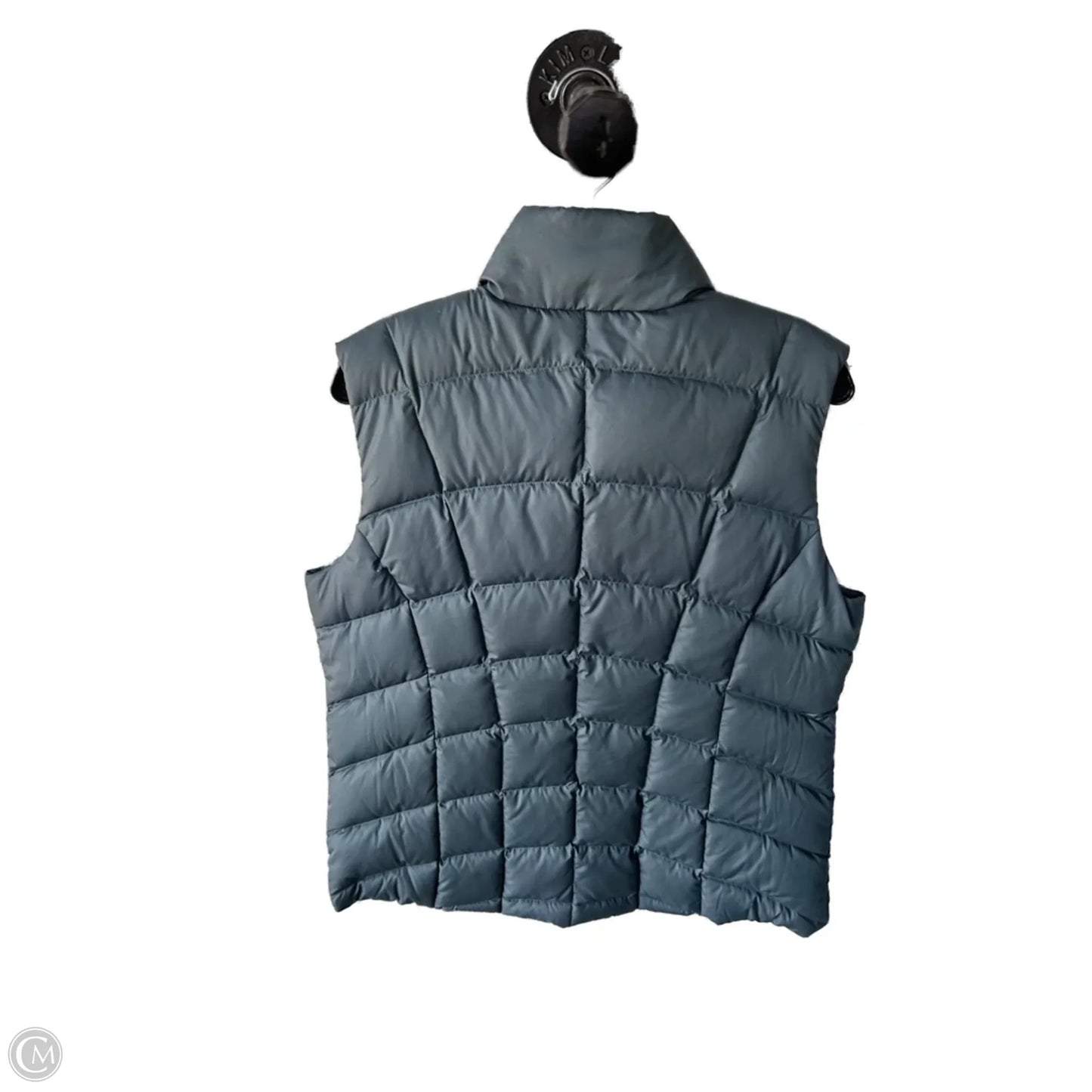 Vest Puffer & Quilted By Eddie Bauer In Blue & Grey, Size: L