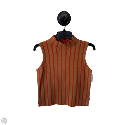 Sweater Short Sleeve By Moth In Brown & Red, Size: S