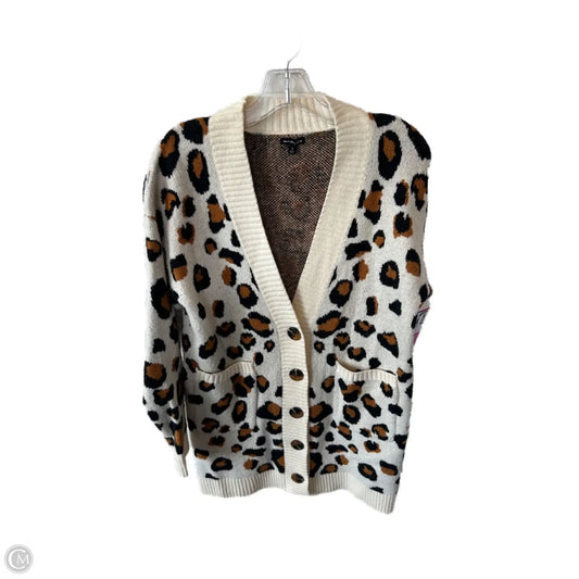 Sweater Cardigan By Who What Wear In Brown & Cream, Size: S