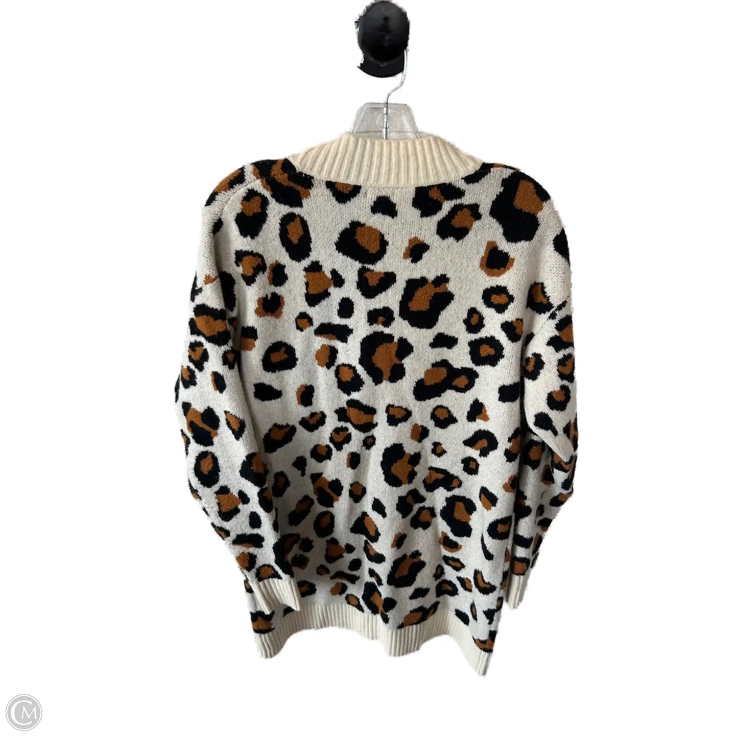 Sweater Cardigan By Who What Wear In Brown & Cream, Size: S