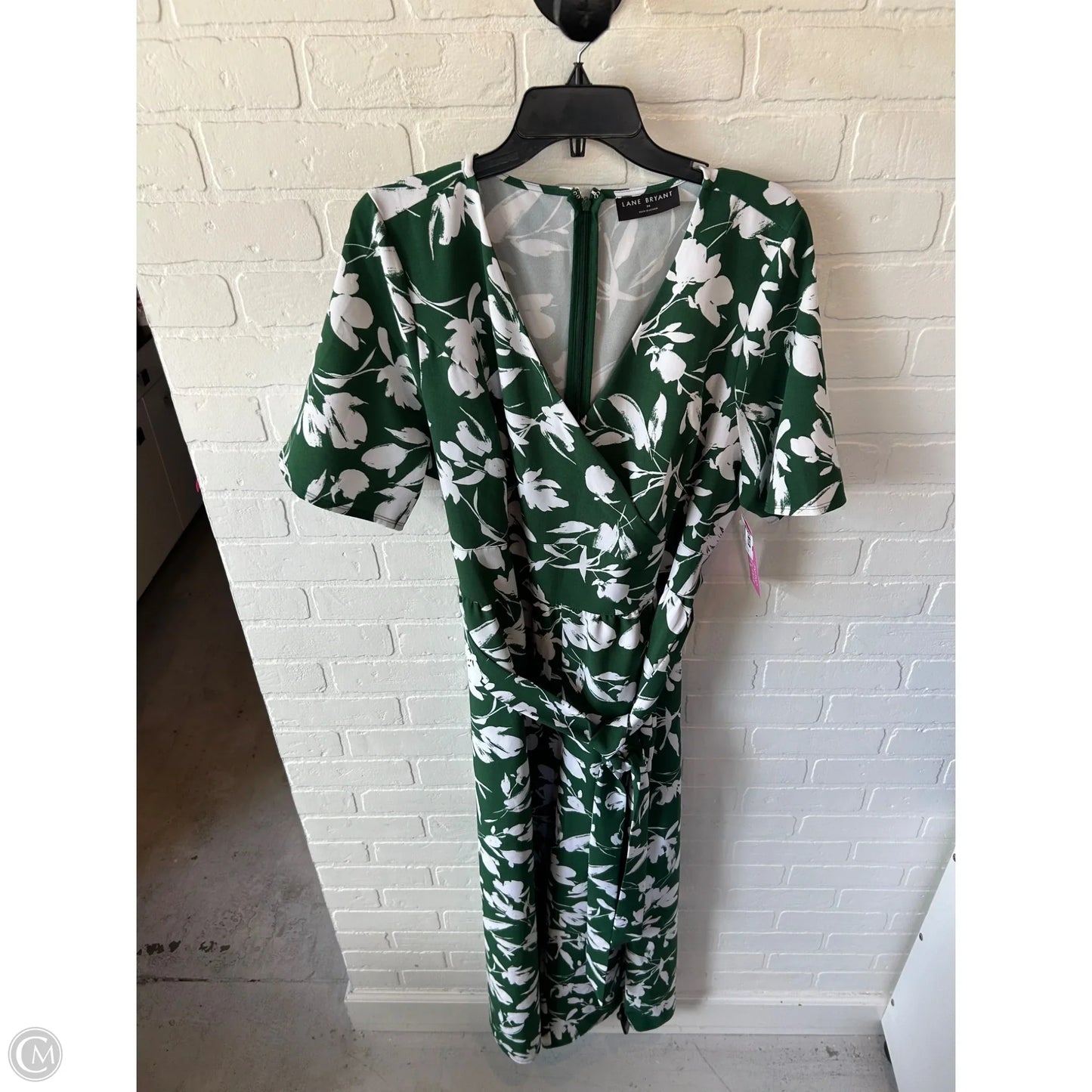 Jumpsuit By Lane Bryant In Green & White, Size: 2x