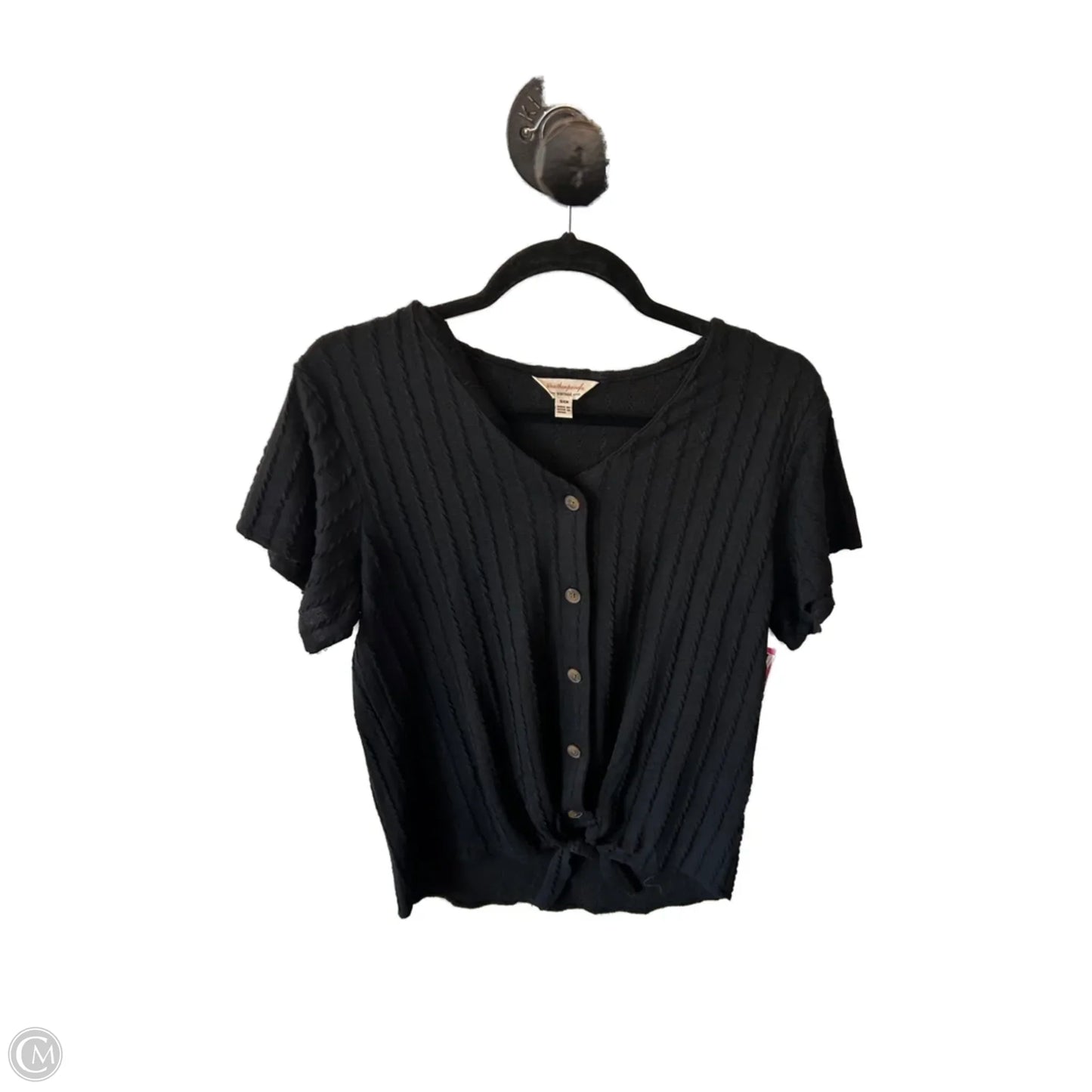 Top Short Sleeve By Weatherproof In Black, Size: S