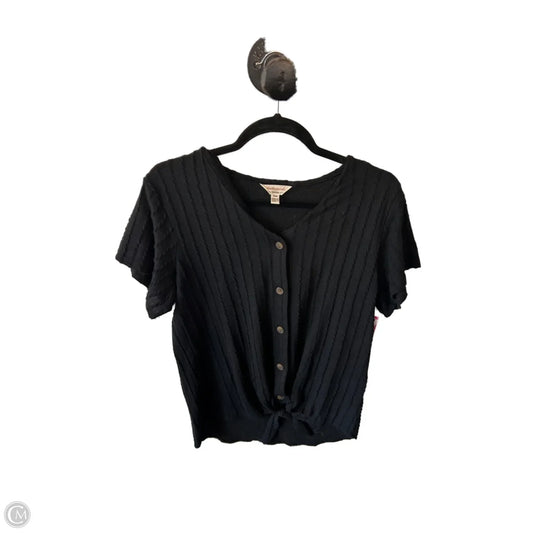 Top Short Sleeve By Weatherproof In Black, Size: S