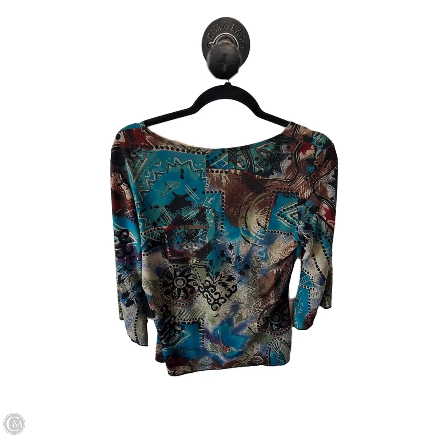 Top 3/4 Sleeve By Dressbarn In Brown & Green, Size: M