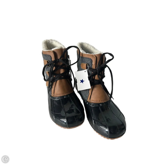 Boots Snow By Just Fab In Black & Grey, Size: 8