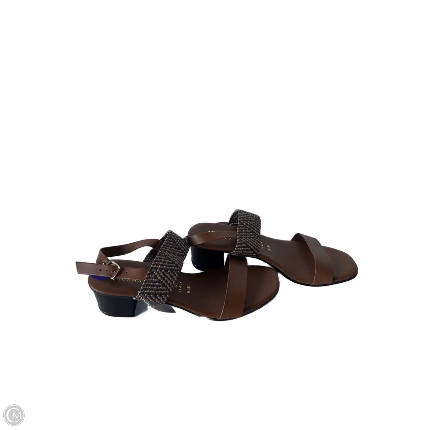 Sandals Heels Block By Italian Shoemakers In Brown, Size: 8.5