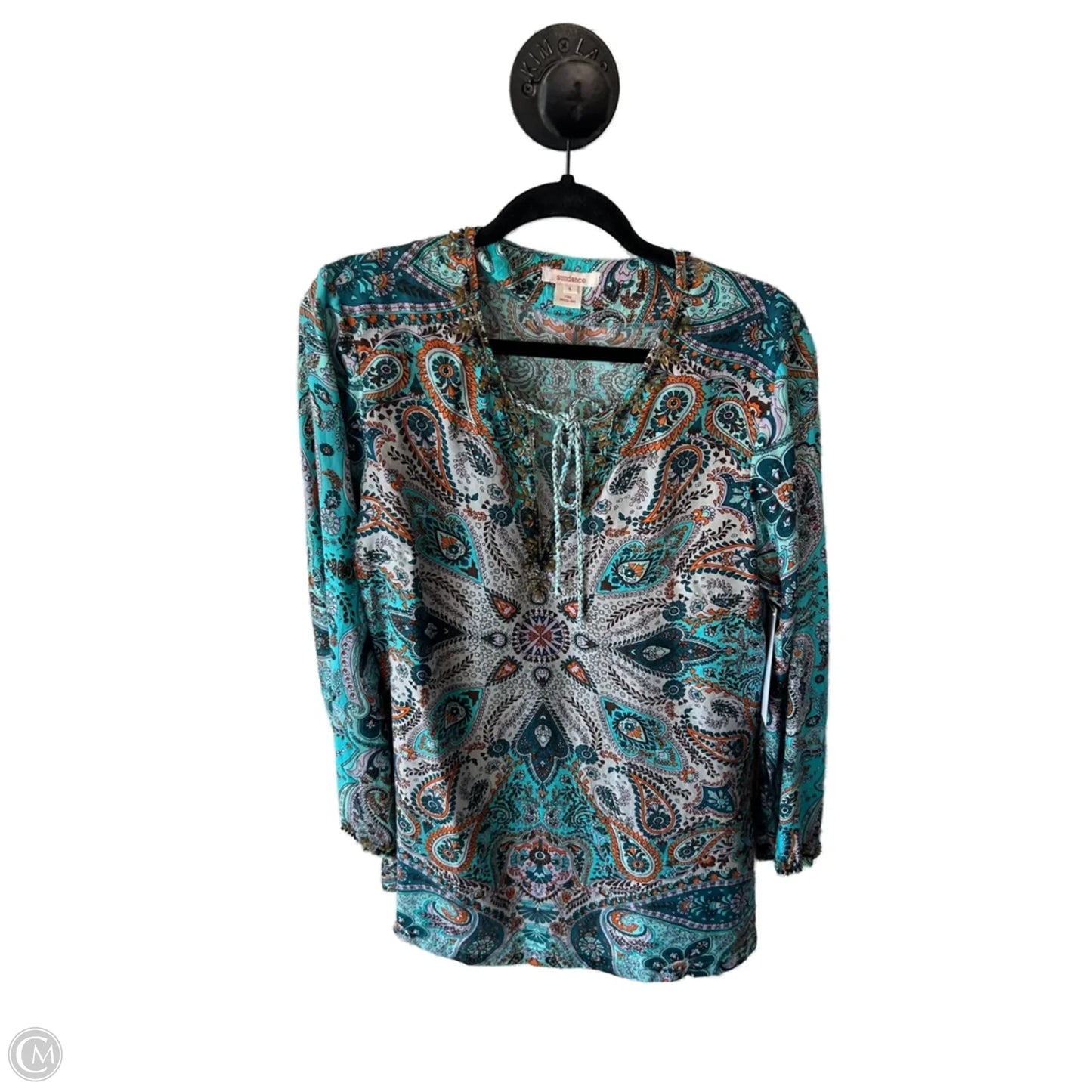 Top Long Sleeve By Sundance In Blue & Orange, Size: L