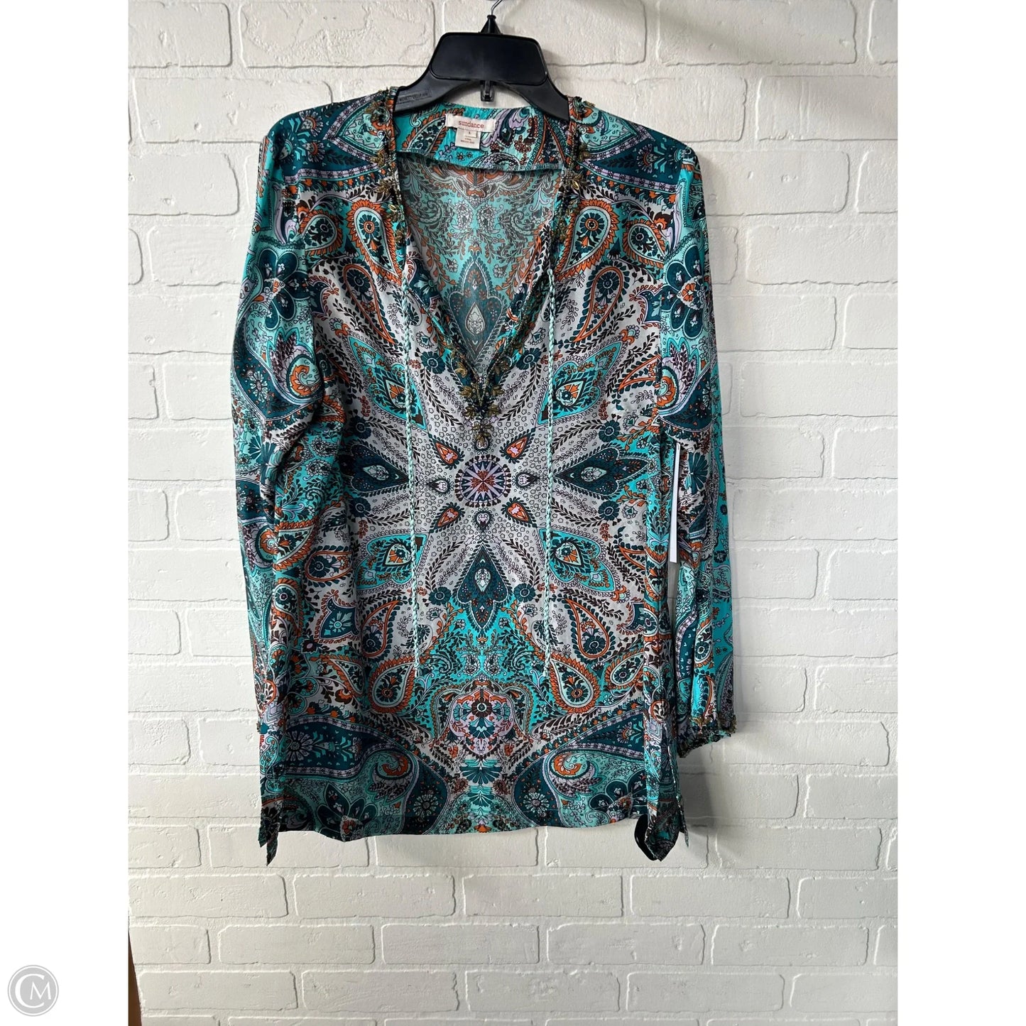 Top Long Sleeve By Sundance In Blue & Orange, Size: L