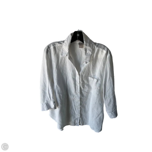 Top 3/4 Sleeve By Chicos In White, Size: Xl