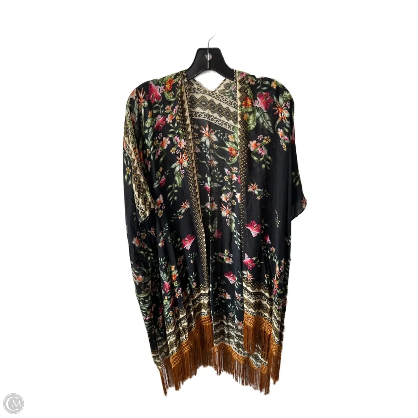 Kimono By Clothes Mentor In Black & Gold