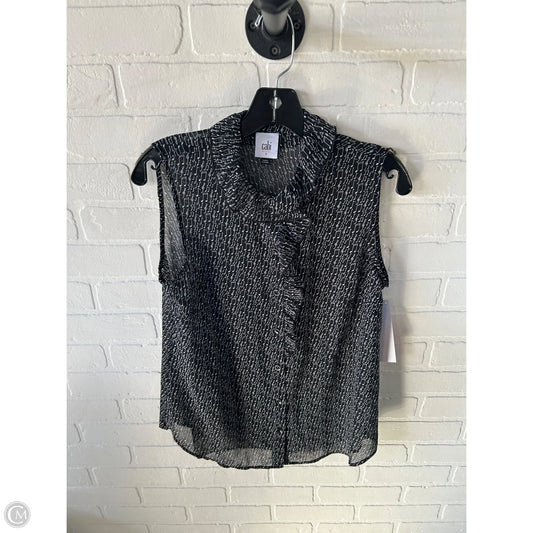 Top Sleeveless By Cabi In Black & White, Size: S
