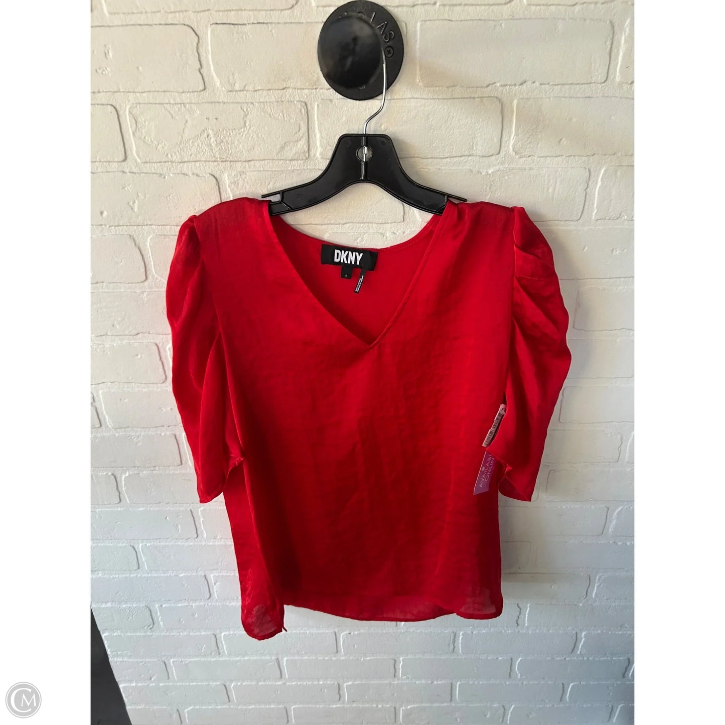 Top Short Sleeve By Dkny In Red, Size: S