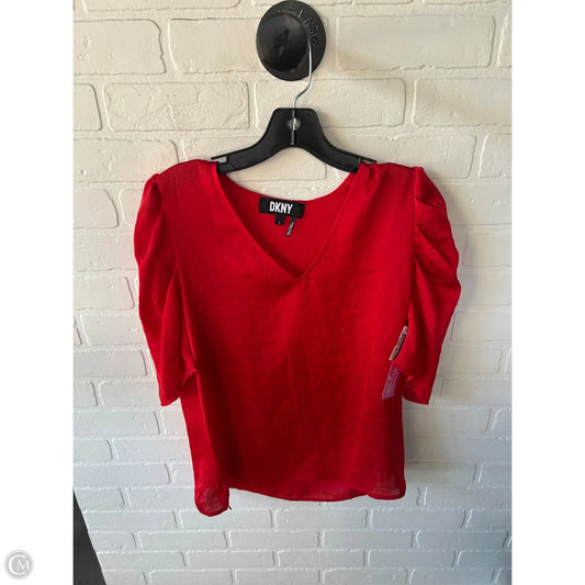 Top Short Sleeve By Dkny In Red, Size: S