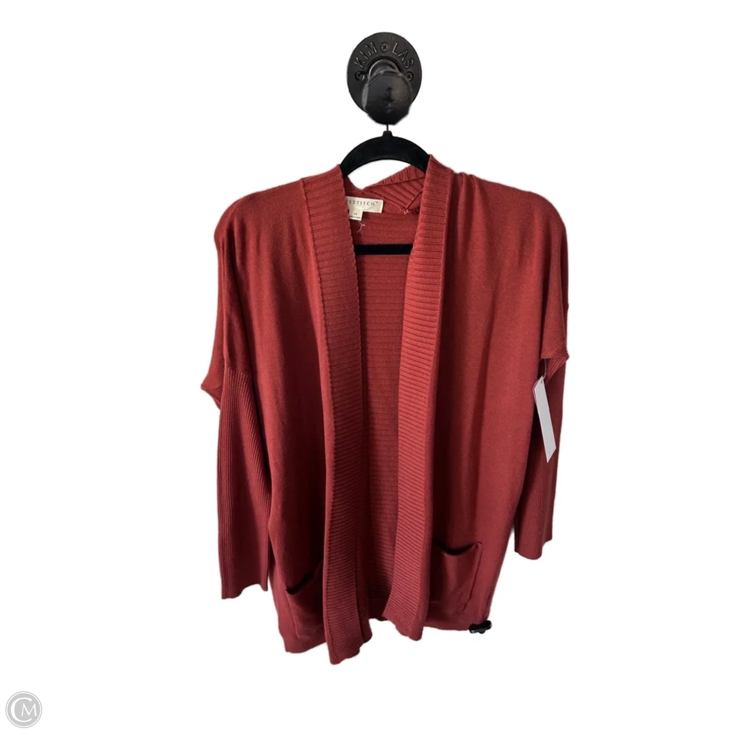 Sweater Cardigan By Lovestitch In Orange, Size: M