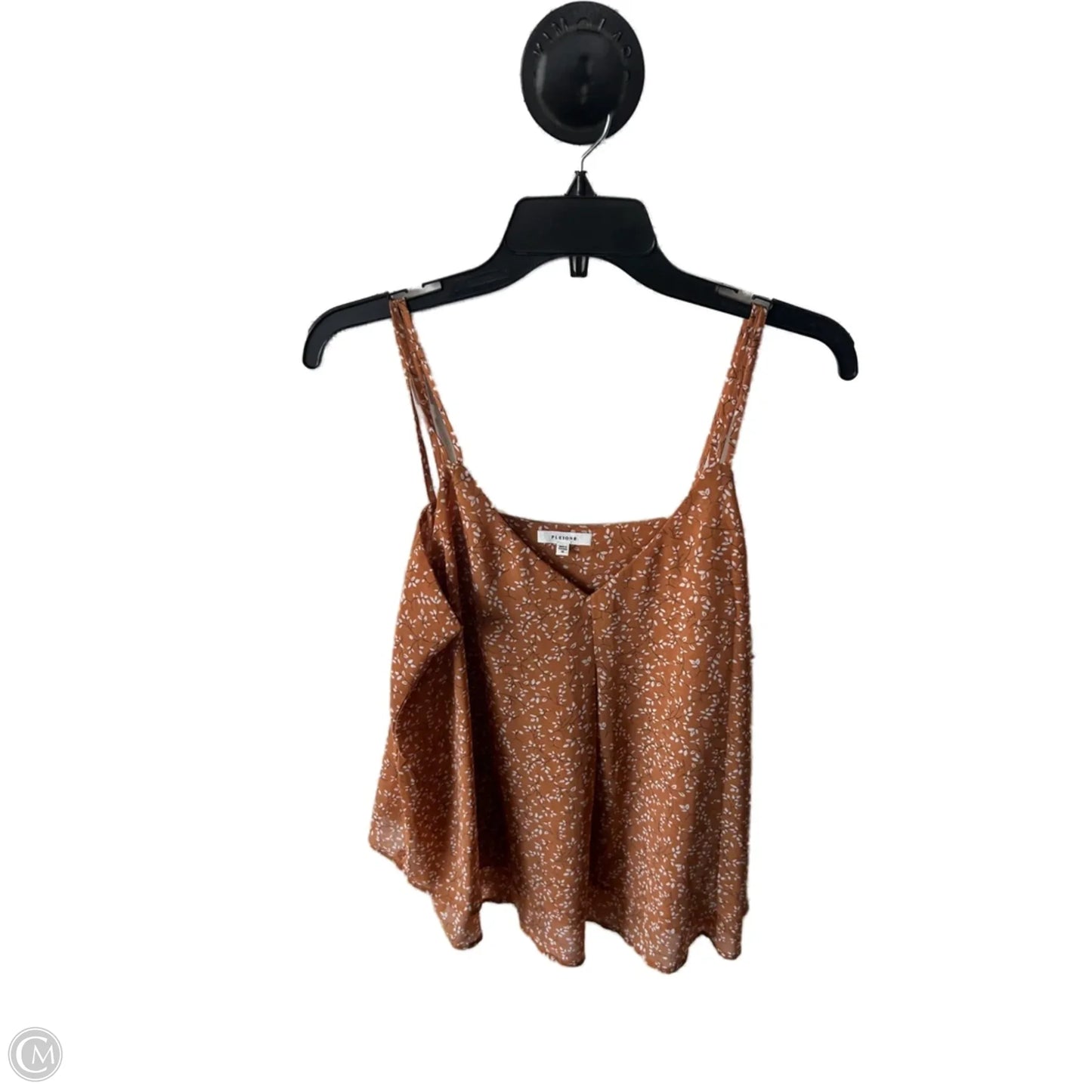 Top Sleeveless By Pleione In Orange & White, Size: M