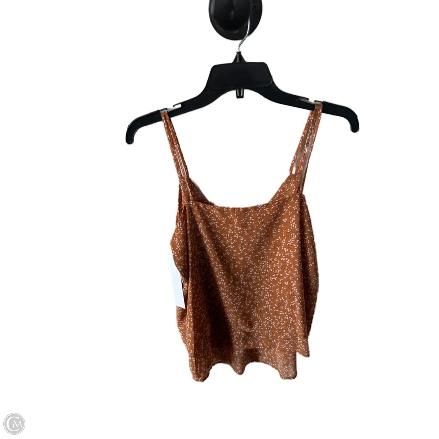 Top Sleeveless By Pleione In Orange & White, Size: M