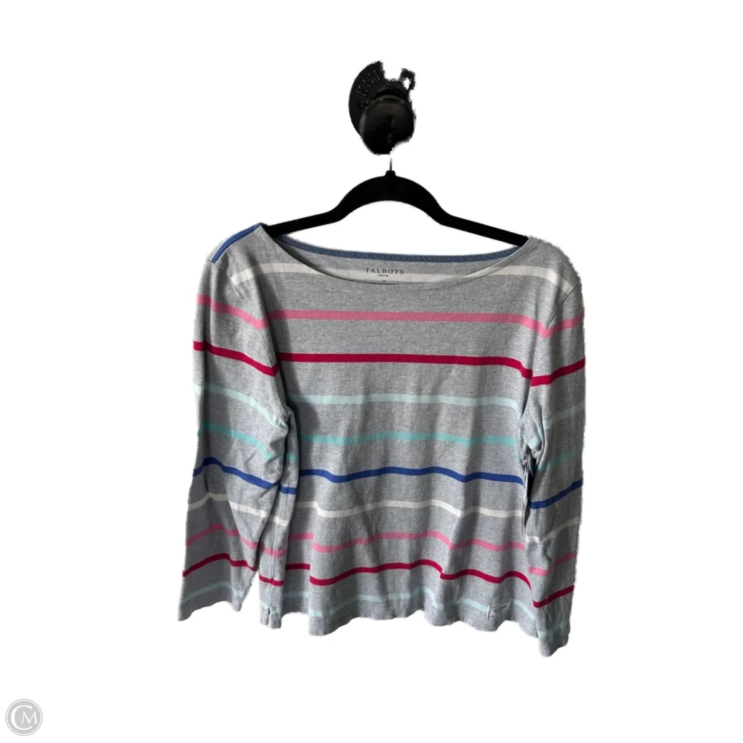 Top Long Sleeve By Talbots In Grey & Pink, Size: Lp