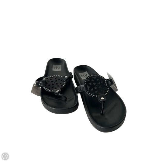 Sandals Flip Flops By Dv In Black, Size: 6