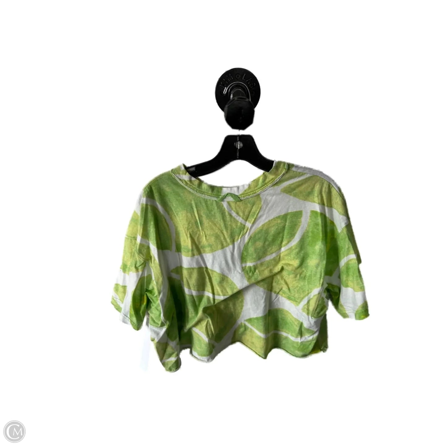 Athletic Top Short Sleeve By Free People In Green & White, Size: S