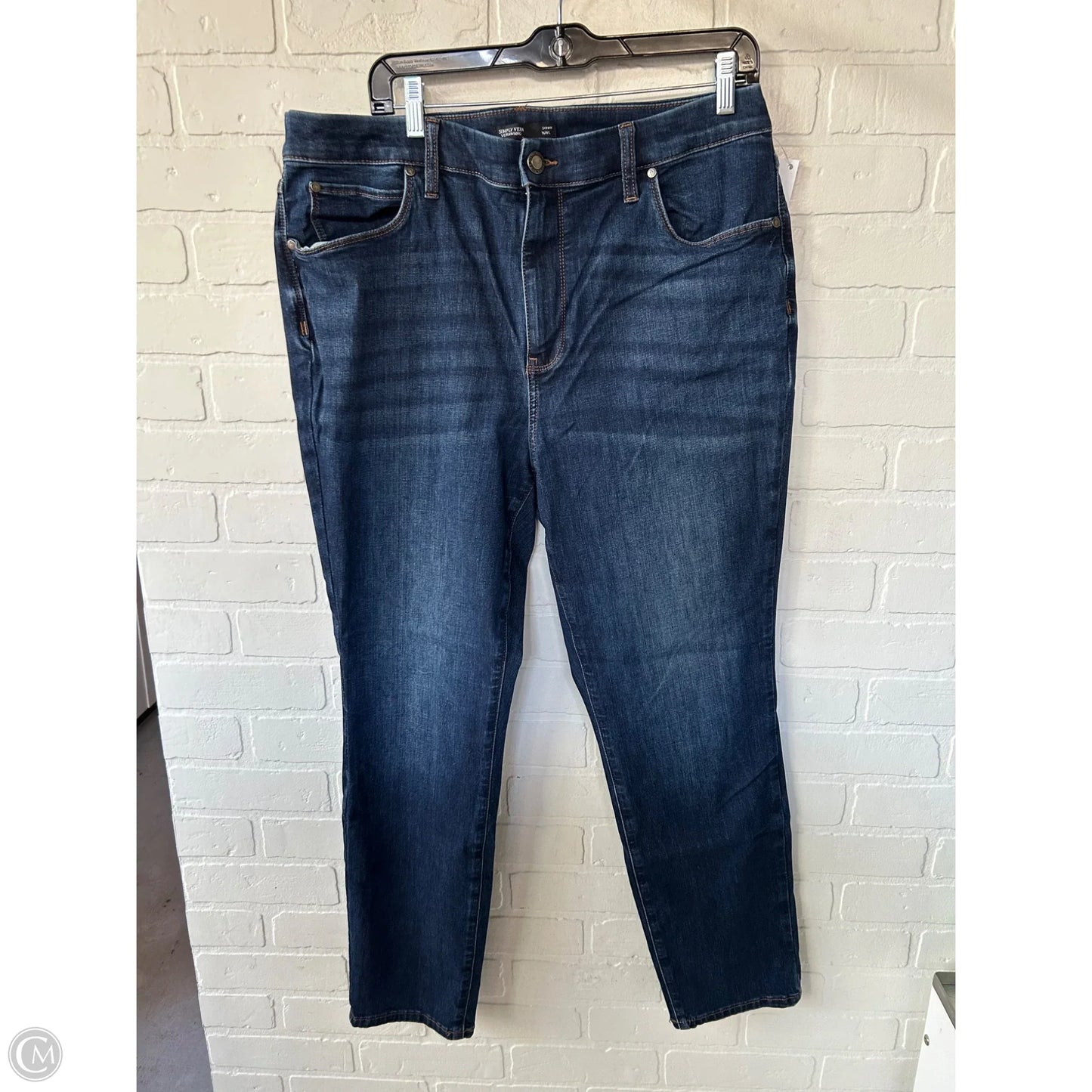 Jeans Skinny By Simply Vera In Blue Denim, Size: 16l