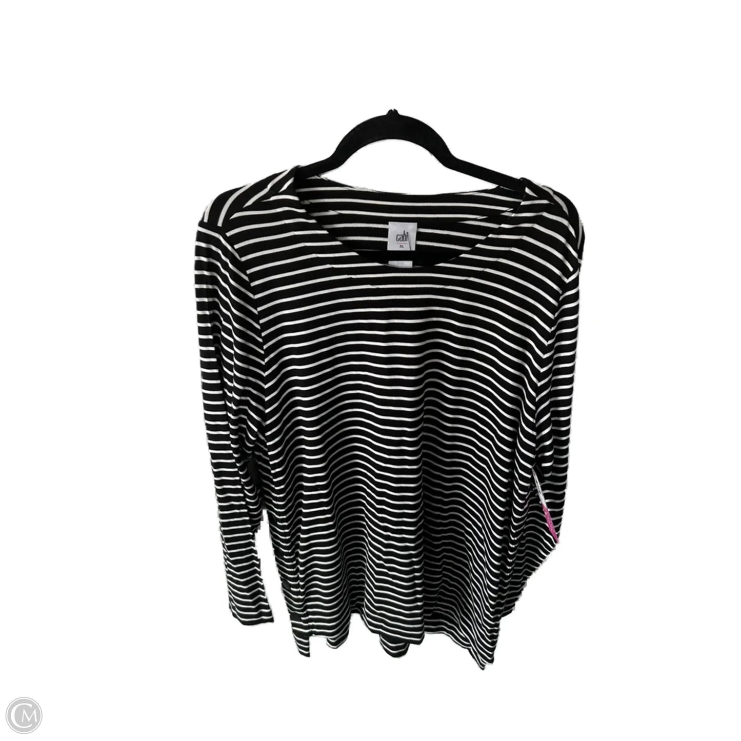 Top Sleeveless By Cabi In Black & White, Size: Xl