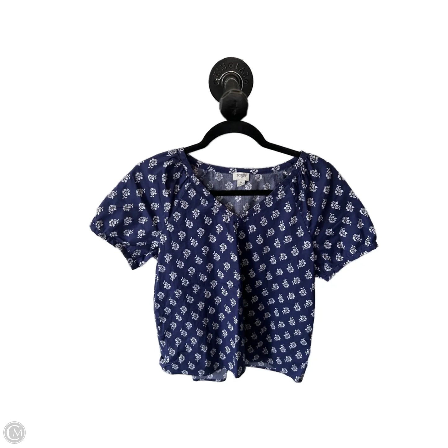 Top Short Sleeve By J. Crew In Blue & White, Size: S