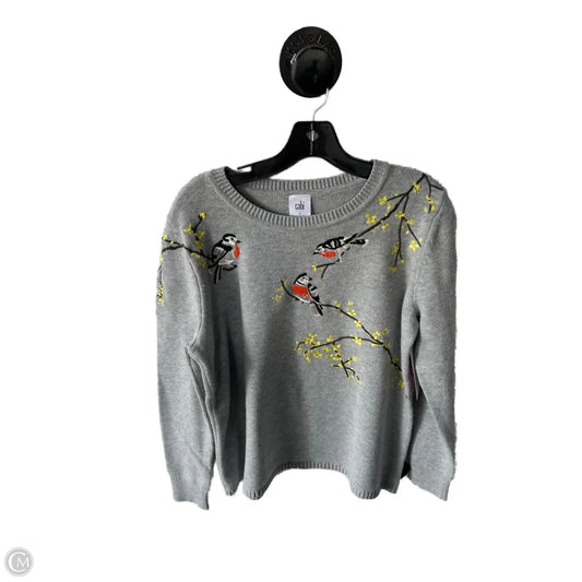 Sweater By Cabi In Grey & Yellow, Size: S