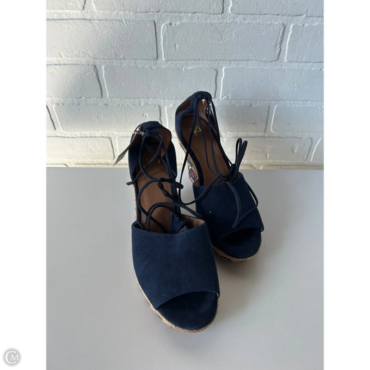 Sandals Heels Wedge By Cabi In Blue & Orange, Size: 9