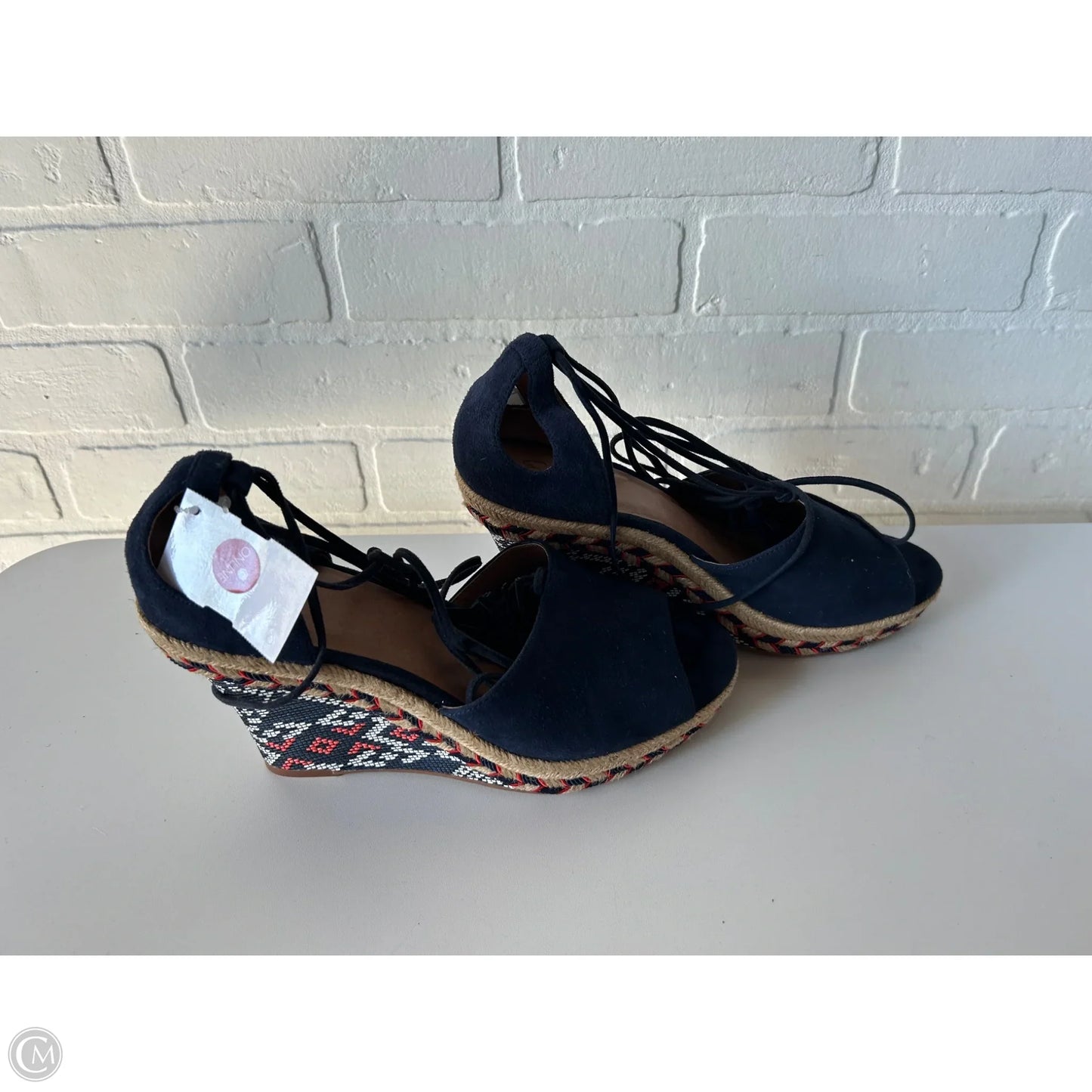 Sandals Heels Wedge By Cabi In Blue & Orange, Size: 9