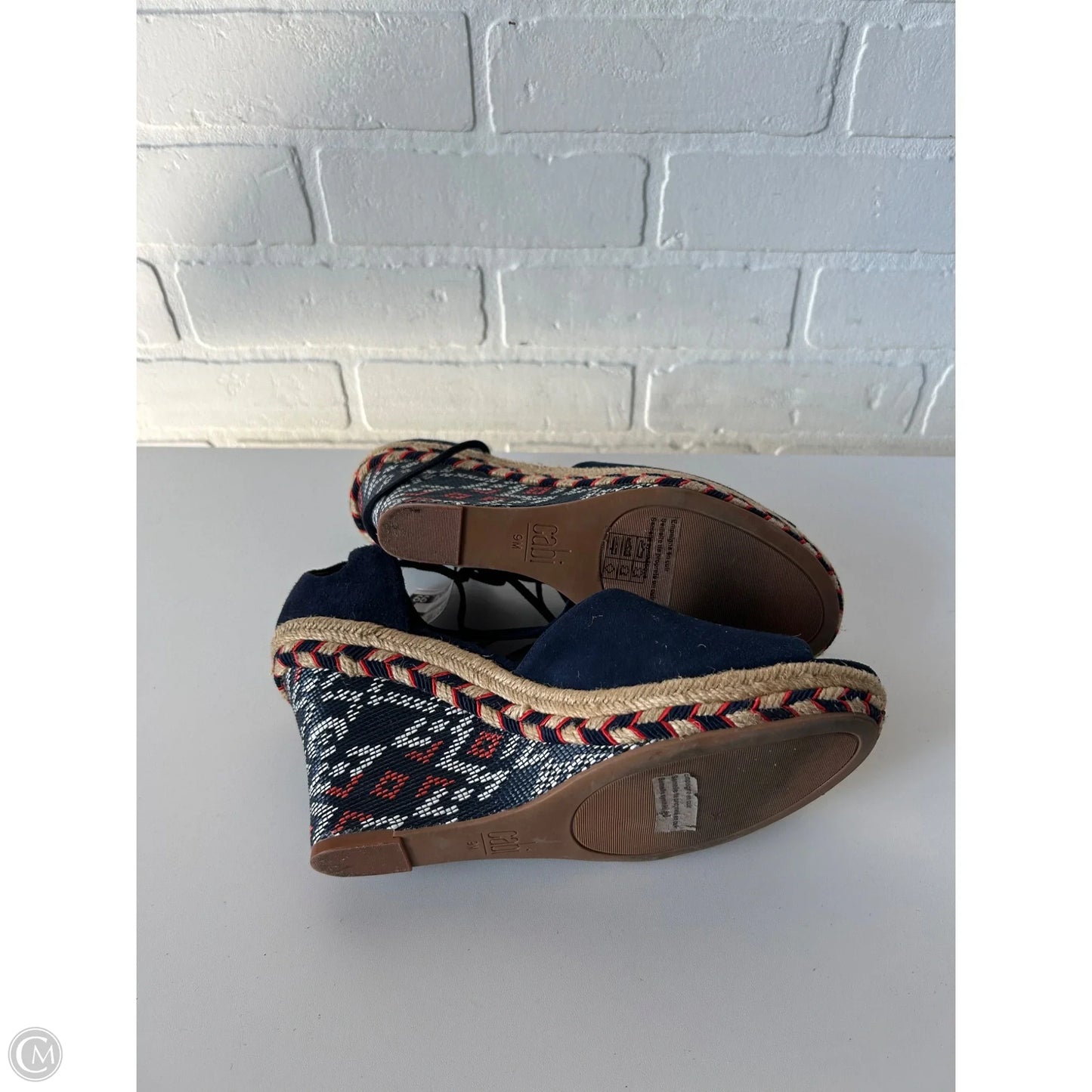 Sandals Heels Wedge By Cabi In Blue & Orange, Size: 9