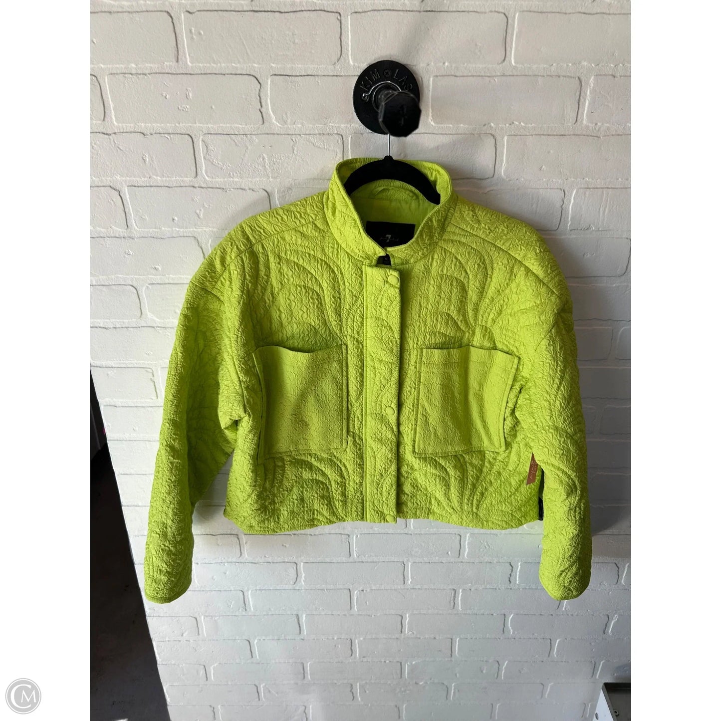 Jacket Other By 7 For All Mankind In Green & Yellow, Size: M