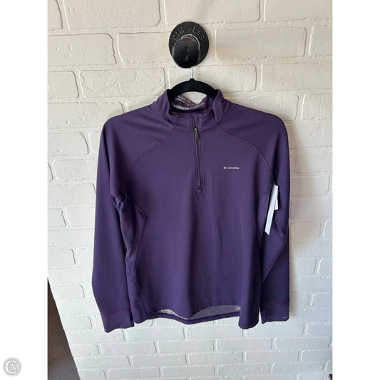 Athletic Top Long Sleeve Collar By Columbia In Purple, Size: L