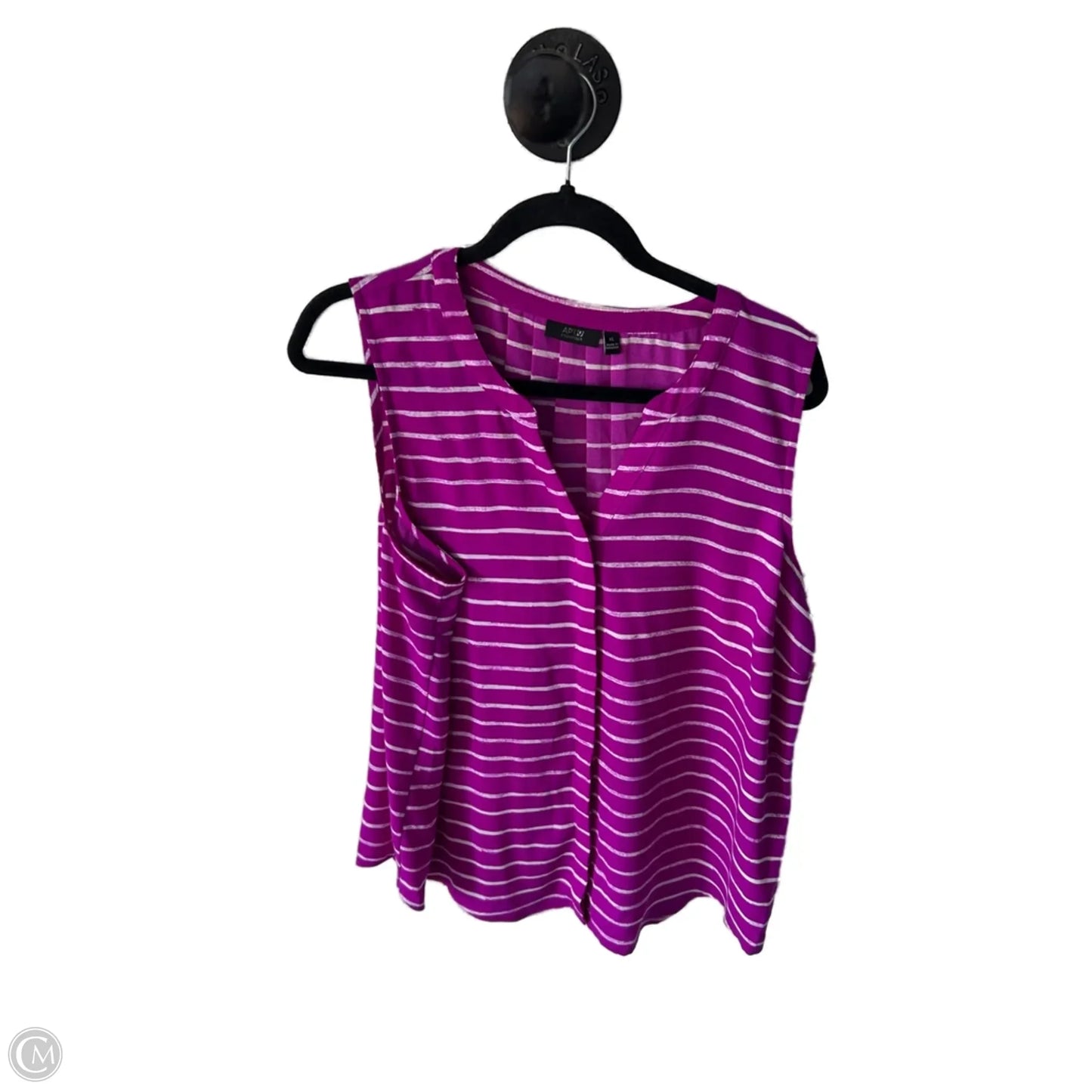 Top Sleeveless By Apt 9 In Purple & White, Size: Xl