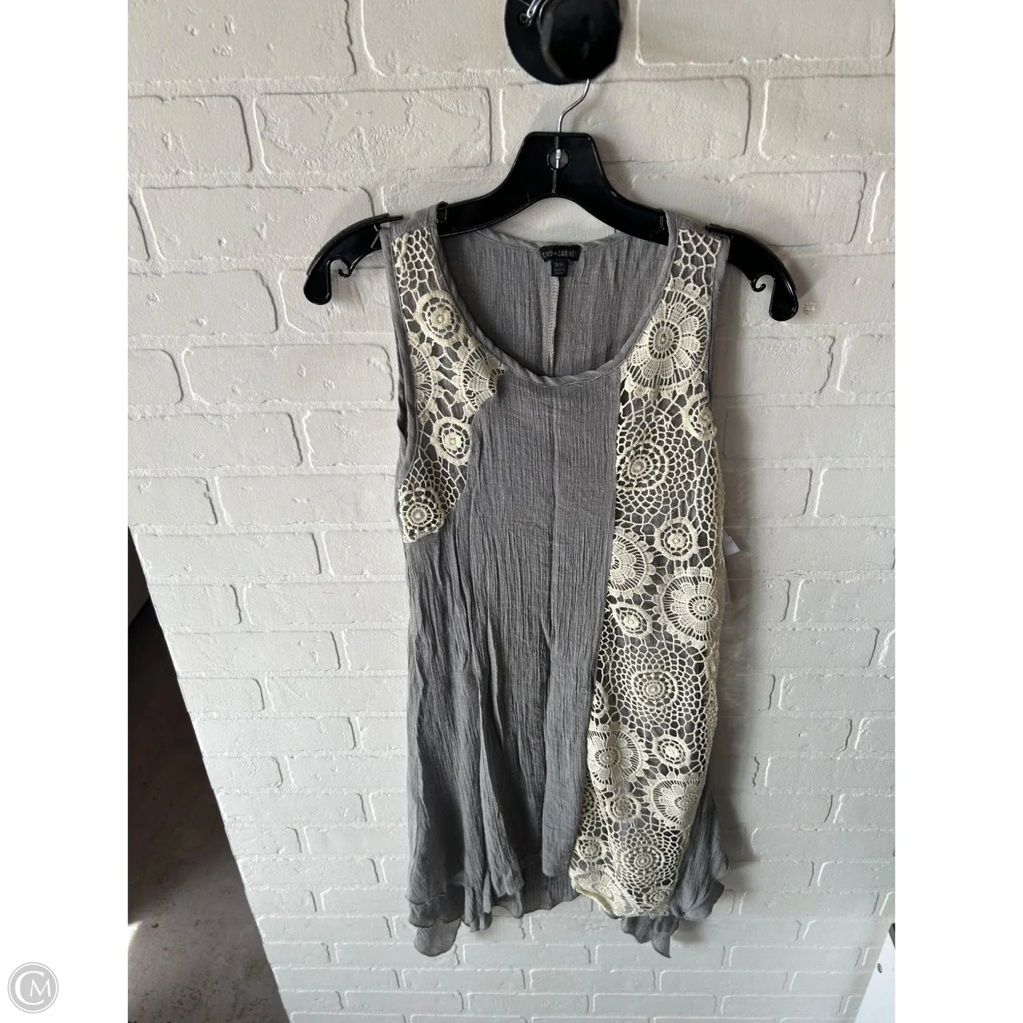 Dress Casual Short By Coco And Carmen In Cream & Grey, Size: S