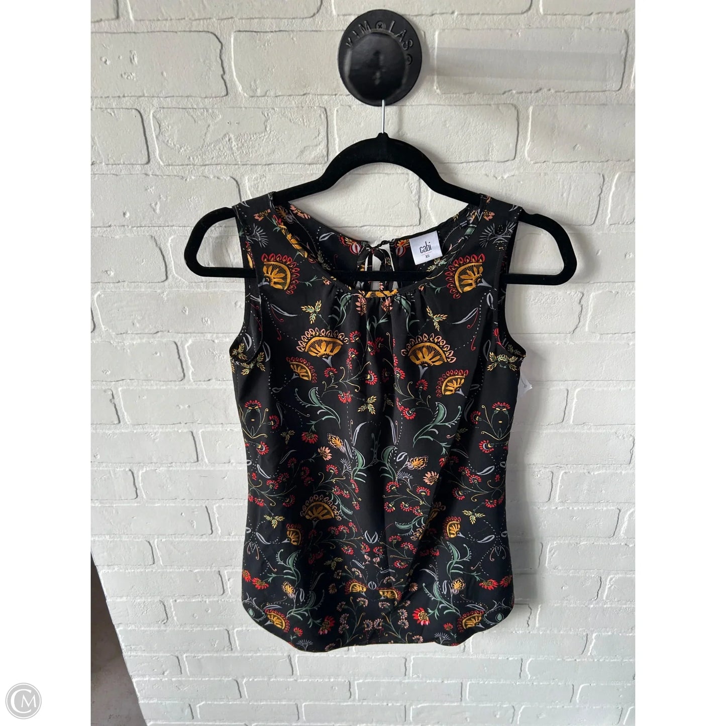 Top Sleeveless By Cabi In Black & Gold, Size: Xs