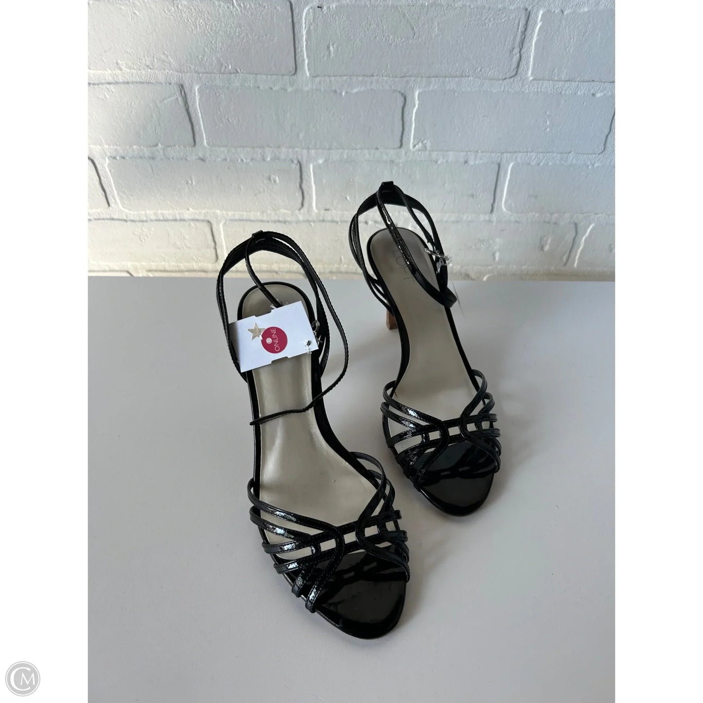 Sandals Heels Stiletto By Loft In Black, Size: 8.5