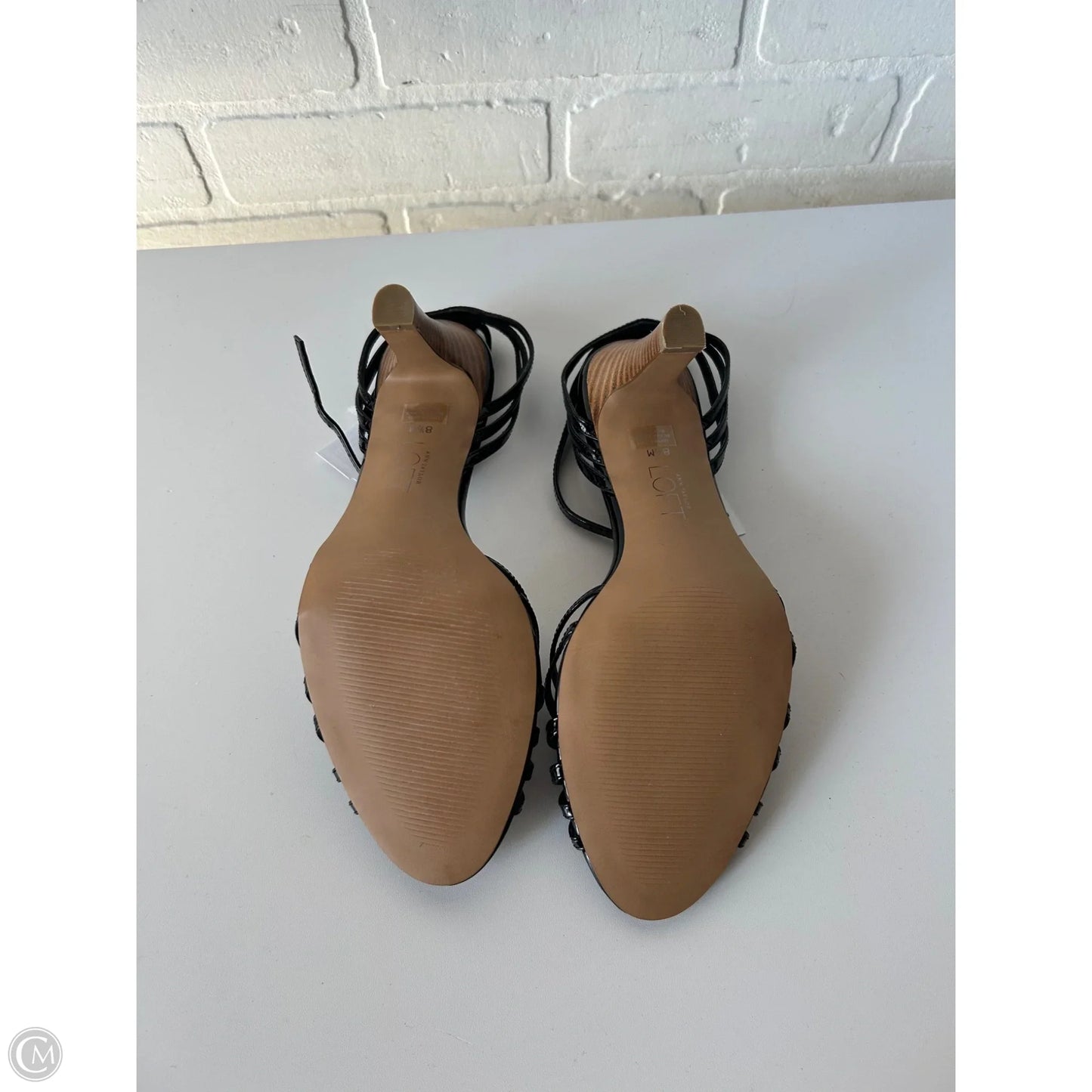 Sandals Heels Stiletto By Loft In Black, Size: 8.5