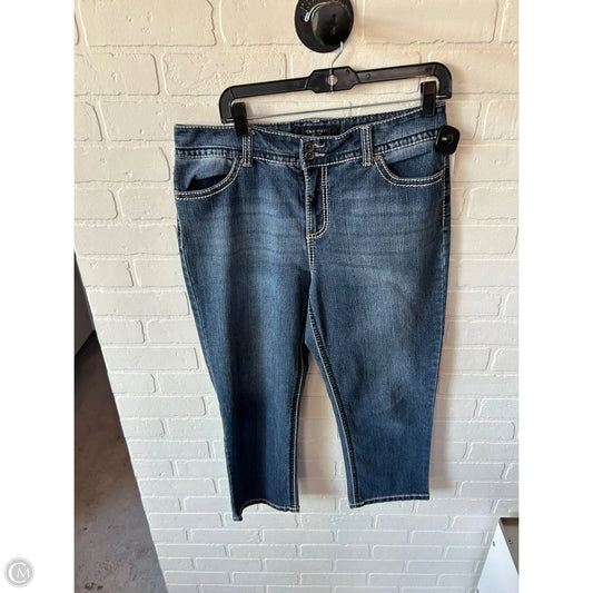 Jeans Straight By Nine West In Blue Denim, Size: 12