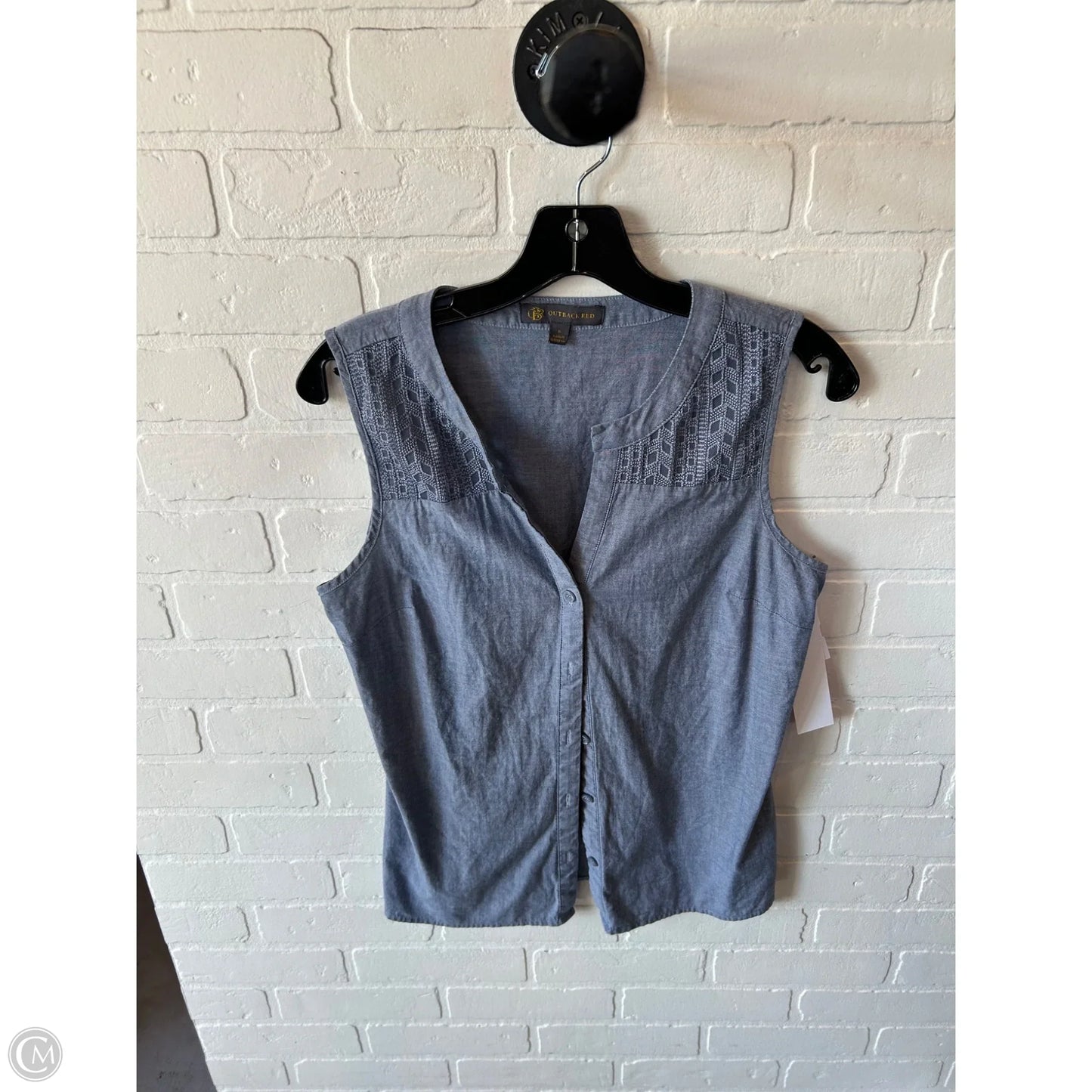 Top Sleeveless By Outback Red In Blue, Size: S