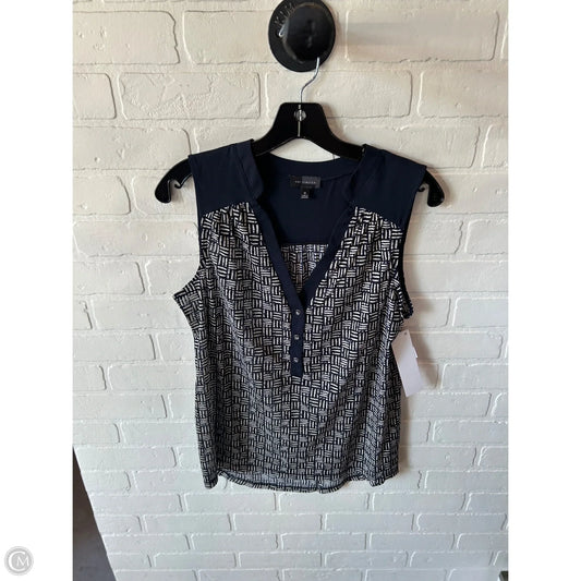 Top Sleeveless By Limited In Blue & White