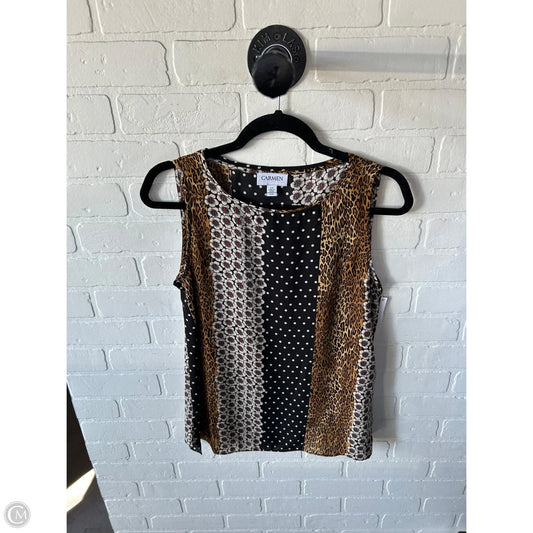 Top Sleeveless By Carmen By Carmen Marc Valvo In Black & Brown, Size: S