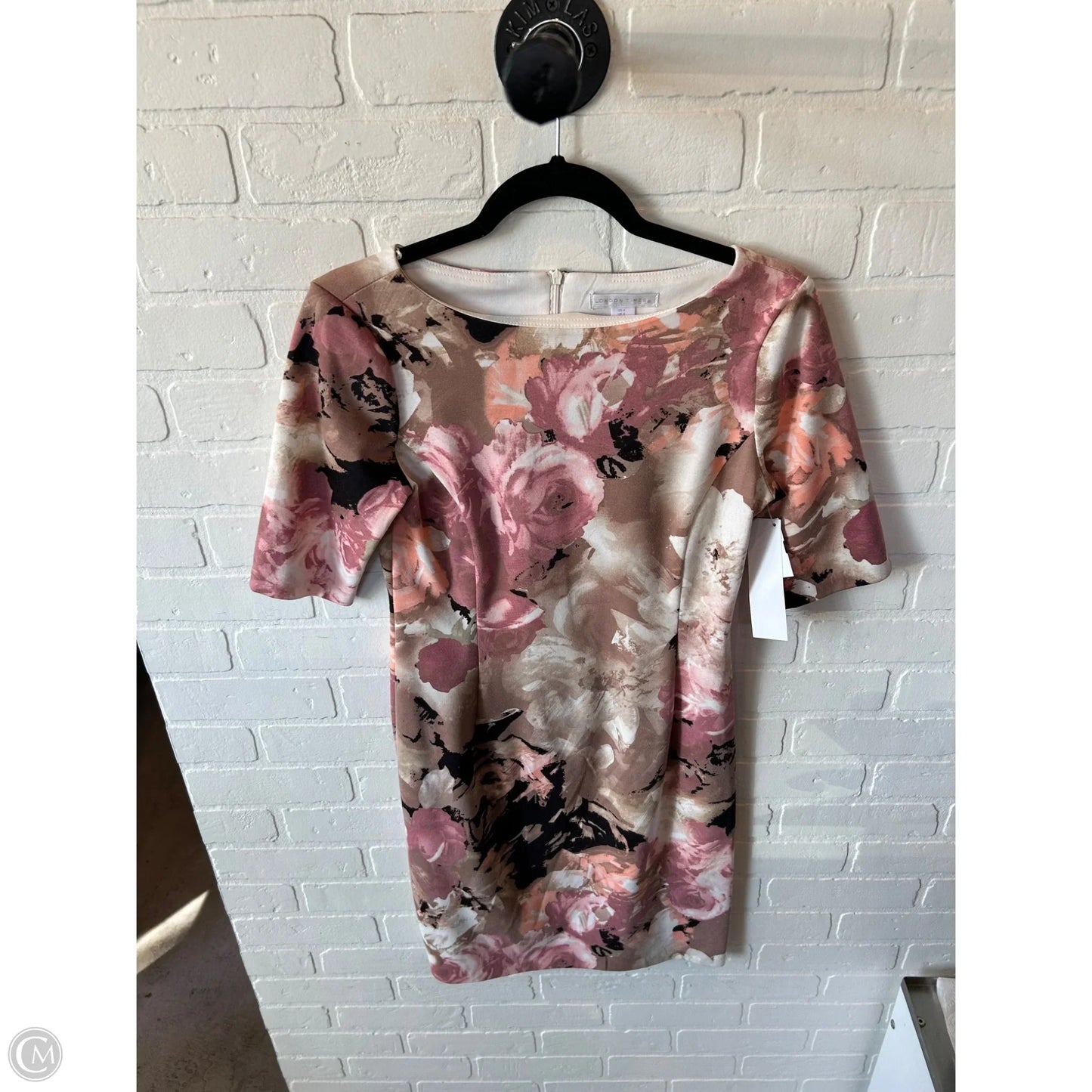 Dress Work By London Times In Brown & Pink, Size: S