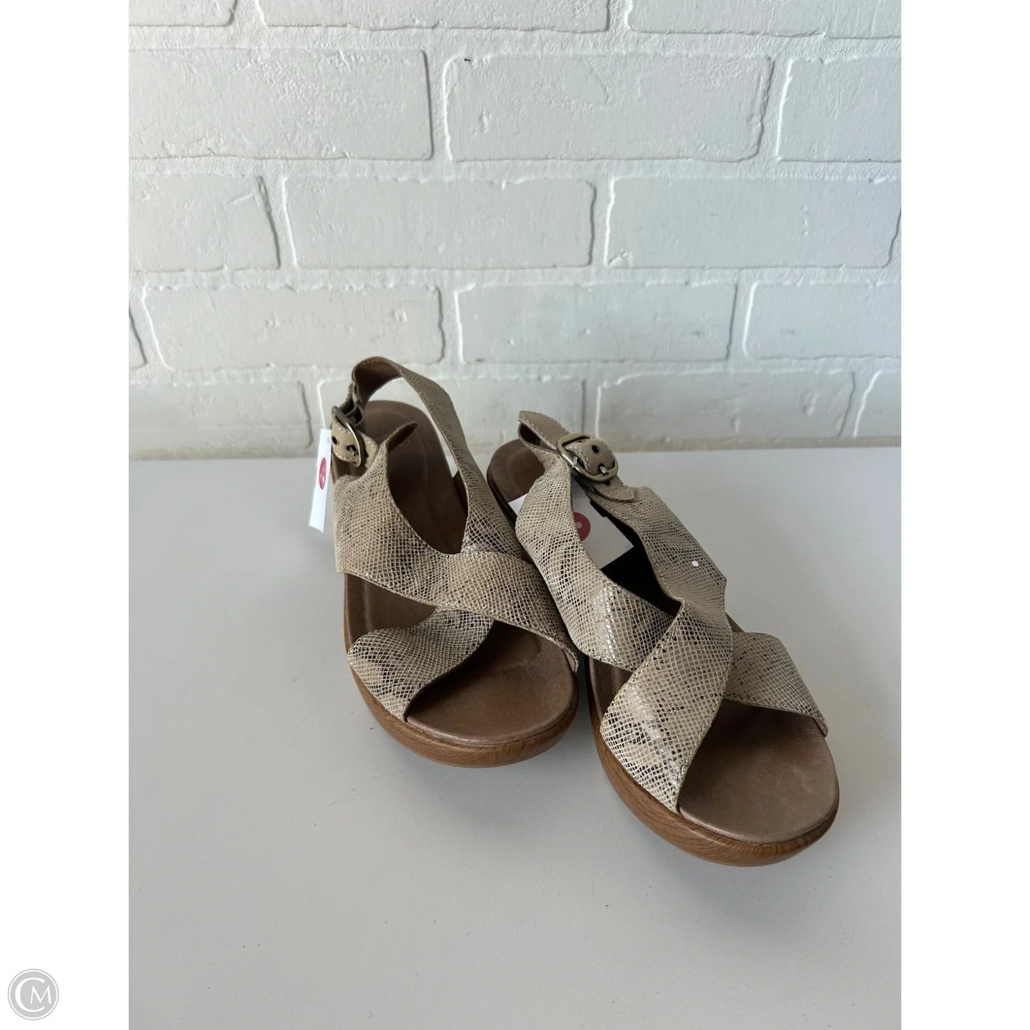 Sandals Heels Wedge By Dansko In Snakeskin Print, Size: 7.5