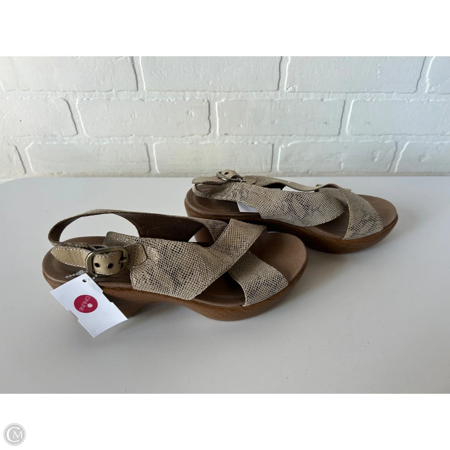 Sandals Heels Wedge By Dansko In Snakeskin Print, Size: 7.5