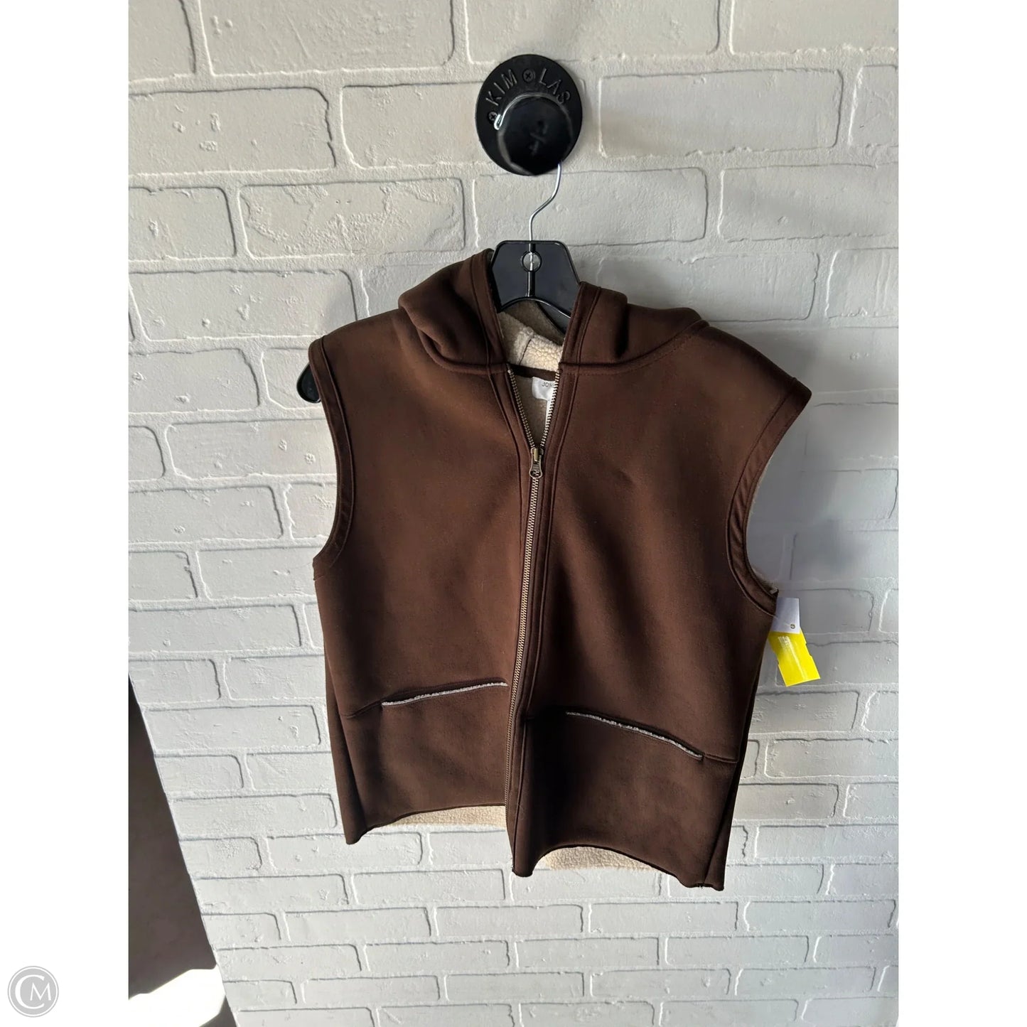Vest Fleece By Jones New York In Brown & Cream, Size: Xl