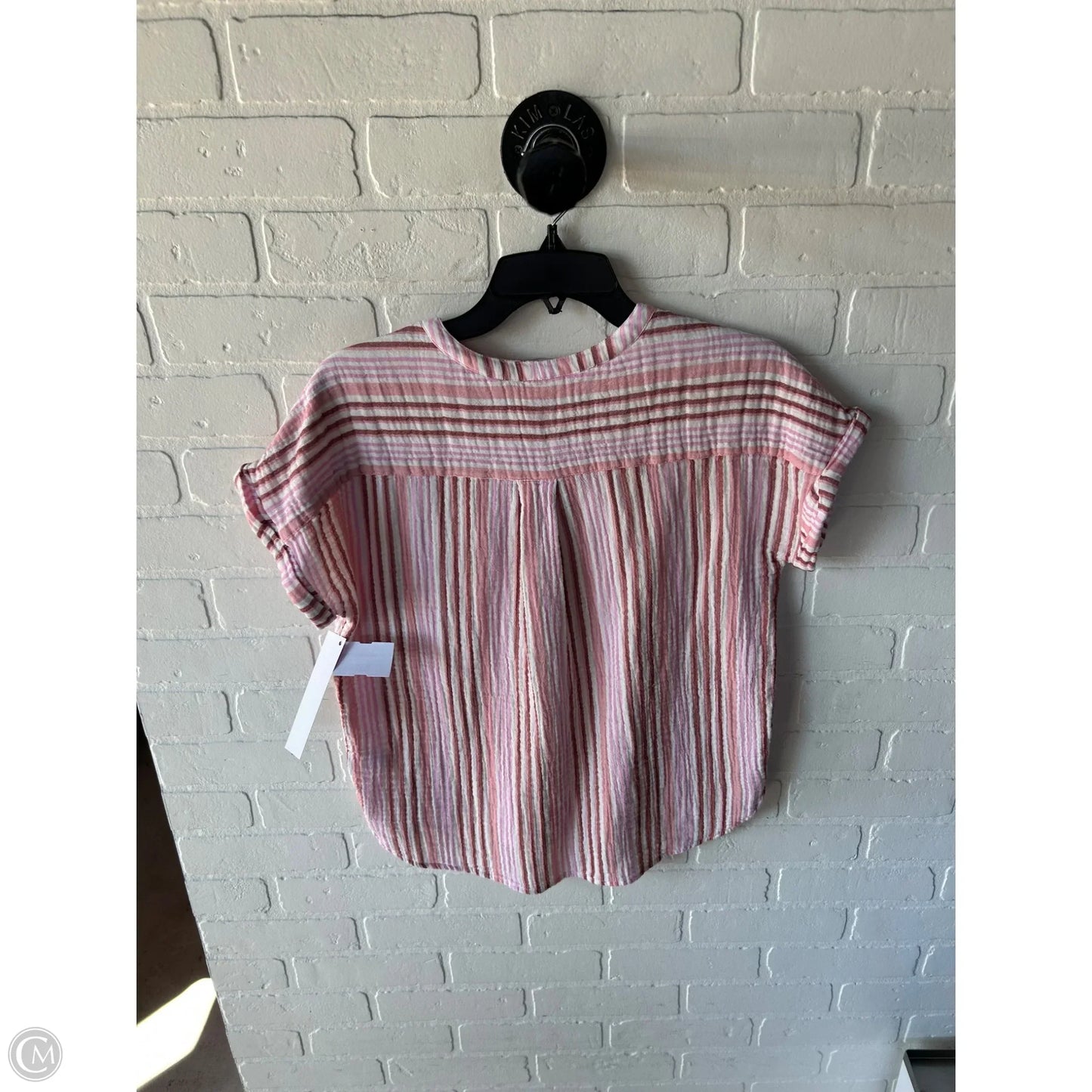 Top Short Sleeve By Caslon In Pink & Red, Size: S