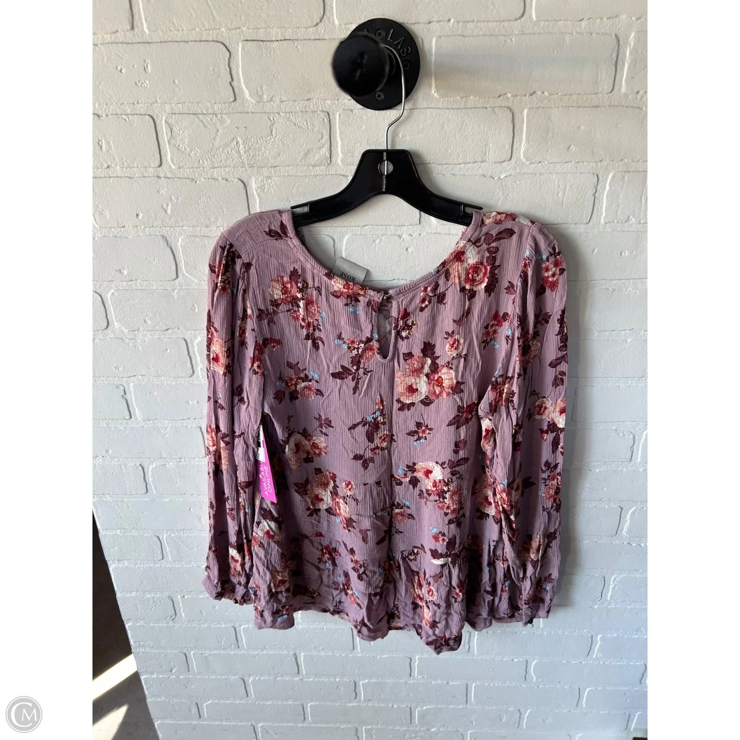 Top Long Sleeve By Knox Rose In Purple & Red, Size: M