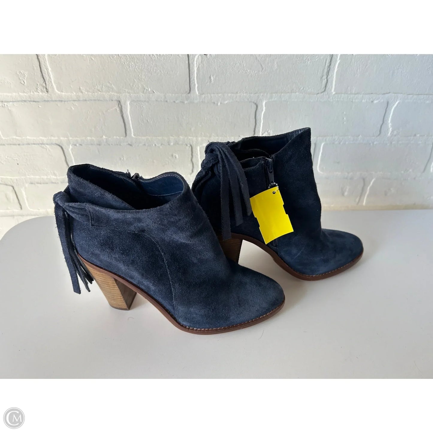 Boots Ankle Heels By Vince Camuto In Blue & Tan, Size: 7